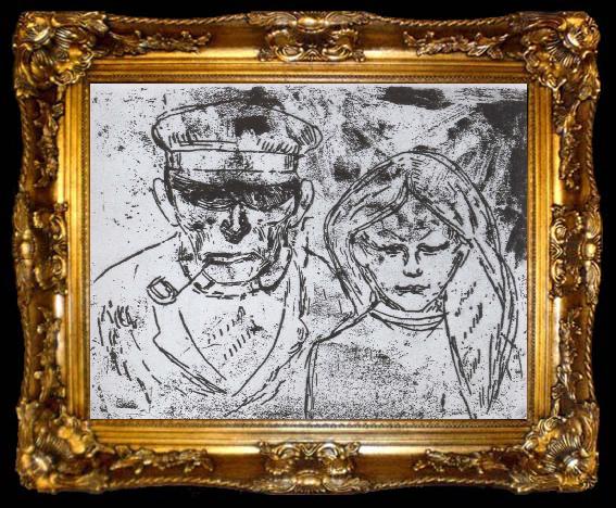 framed  Edvard Munch Fisherman and his daughter, ta009-2
